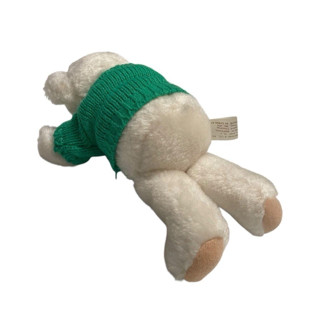Vintage Russ Berrie Teddy Bear Plush with Green Sweater – Item #1390 - Picture 7 of 9